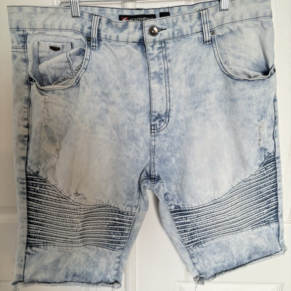 Southpole Shorts Mens 40 Blue Jean Vtg Y2K Skater Baggy Loose‎ Light Wash Grunge - Picture 1 of 10